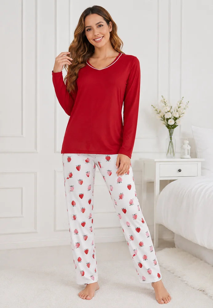Pijama Damă cu Mâneci Lungi și Pantaloni Lungi