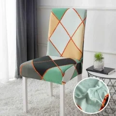 Huse Elastice pentru Scaune, Set 6 Piese, cu Model Colorat