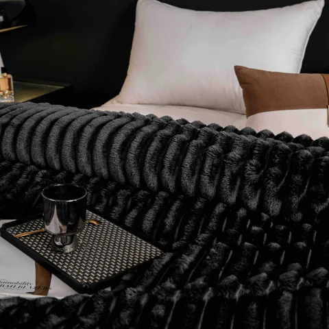 Pătură Pufoasă Cocolino 200 × 230 cm,Negru — imagine 4