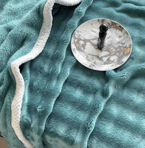Pătură Cocolino 200x230 cm, Tip Blăniță Wave,Albastru — imagine 4