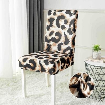 Huse Elastice pentru Scaune, Set 6 Piese,Lepoard