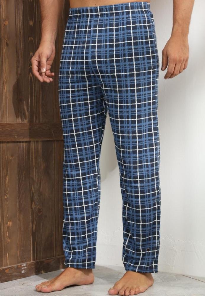 Pantaloni de Pijama Bărbați, Bleumarin cu Alb