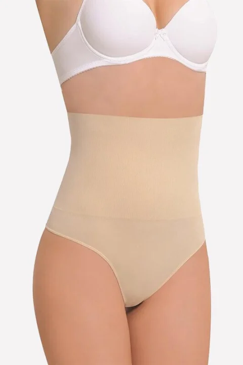 Corset Modelator Damă cu Tanga, Bej — imagine 1