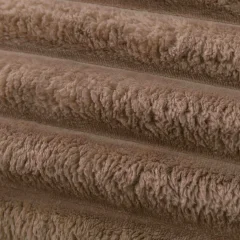 Lenjerie de Pat Cocolino cu Blăniță tip Iepuraș, Shorthair, Gofrată – 4 Piese, Cu Elastic, maro