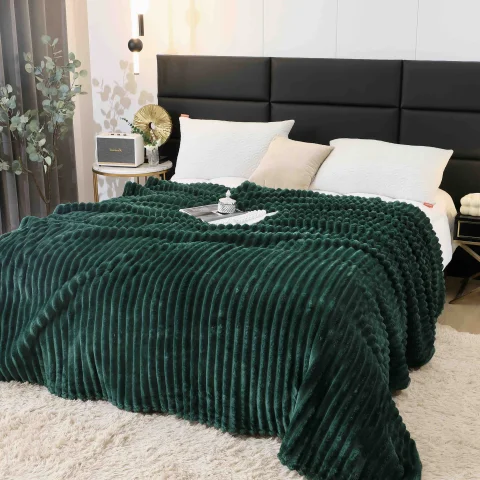 Pătură Pufoasă Cocolino 200 × 230 cm,Verde Inchis — imagine 1