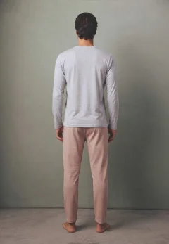 Pijama pentru bărbați, Bluză mânecă lungă cu imprimeu „Natural Rider” și Pantalon lung