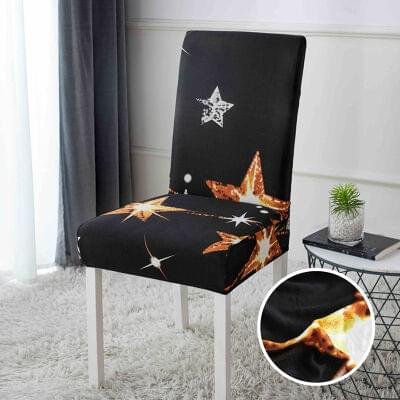 Huse Elastice pentru Scaune, Set 6 Piese, cu Elastic Negru