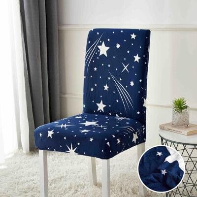 Huse Elastice pentru Scaune, Set 6 Piese, Bleumarin — imagine 1