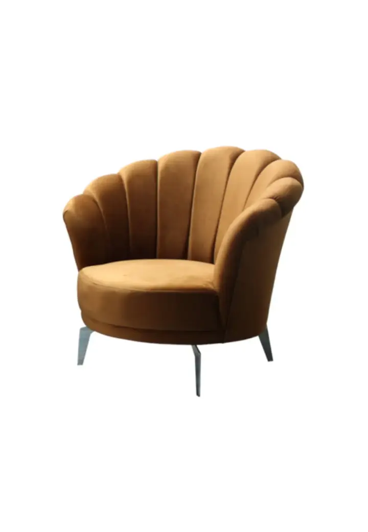 Fotoliu Lotus Cărămiziu cu Picioare Metalice