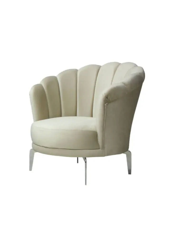 Fotoliu Lotus Crem cu Picioare Metalice