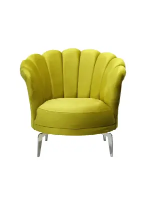 Fotoliu Lotus Galben cu Picioare Metalice