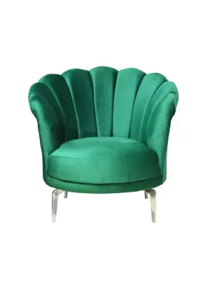 Fotoliu Lotus Verde cu Picioare Metalice