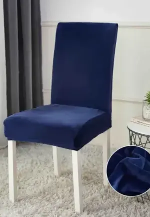 Huse Scaun din Catifea Set 6 Bucăți, Albastru