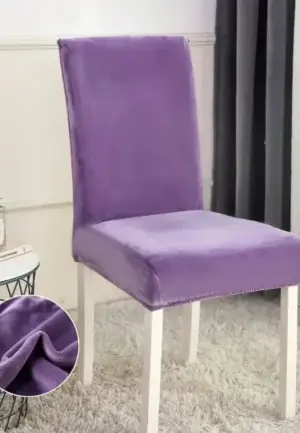 Huse Scaun din Catifea Set 6 Bucăți, Mov