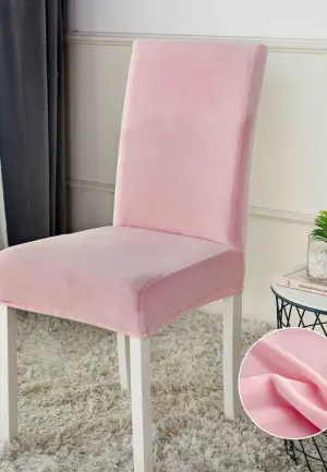 Huse Scaun din Catifea Set 6 Bucăți, Roz