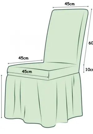 Set 6 Huse Creponate pentru Scaune cu Volănașe, Gri inchis Elegant, Material Elastic