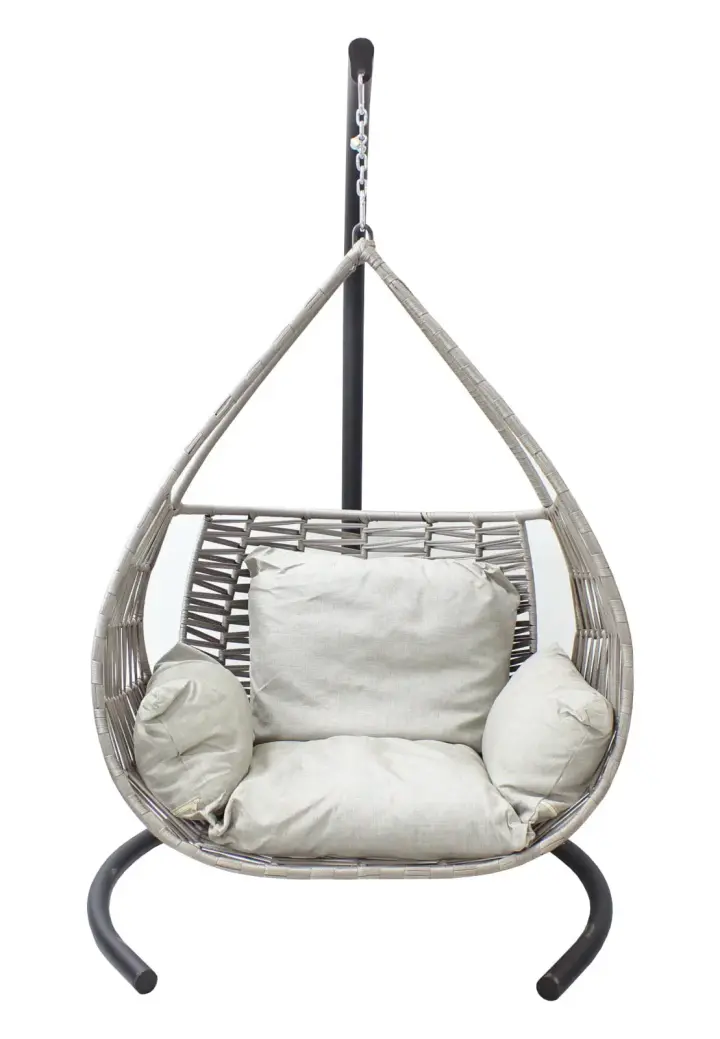 Leagăn Grădină Damlan Poliester Gri cu Pernă Tapițată