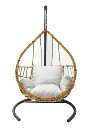 Leagăn Grădină Damlan Poliester Maro cu Pernă Tapițată