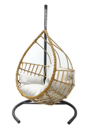 Leagăn Grădină Damlan Poliester Maro cu Pernă Tapițată