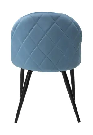 Scaun Bella Albastru cu Picior Negru din Textil