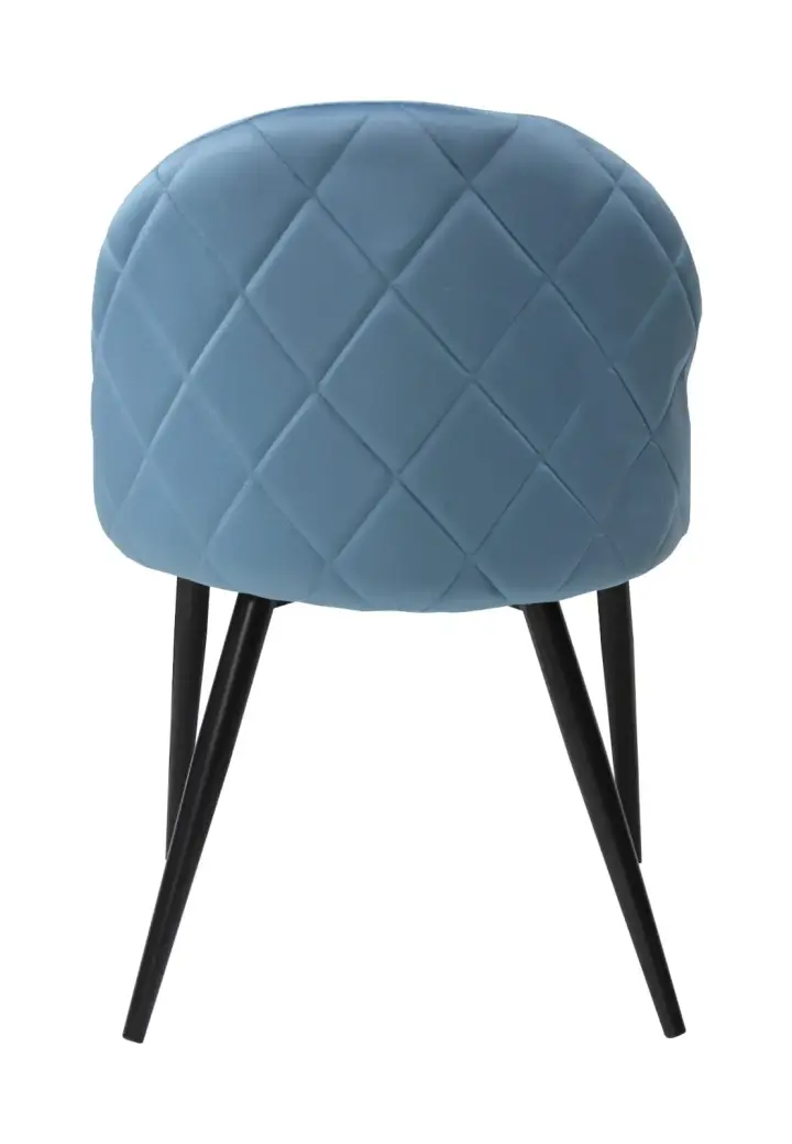 Scaun Bella Albastru cu Picior Negru din Textil