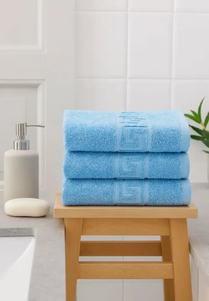 Prosoape Bumbac Set 3 Bucăți, 50×90 cm, 500 g – Blue