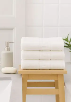 Prosoape Bumbac Set 3 Bucăți, 50×90 cm, 500 g – Alb