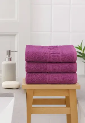 Prosoape Bumbac Set 3 Bucăți, 50×90 cm, 500 g – Mov