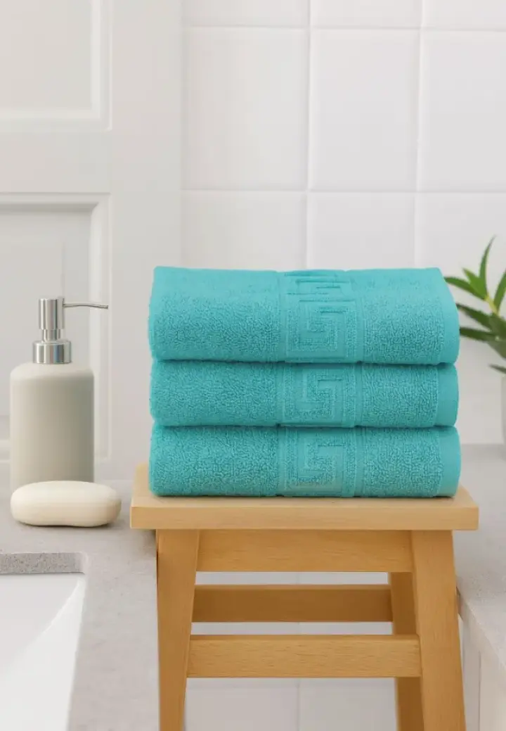 Prosoape Bumbac Set 3 Bucăți, 50×90 cm, 500 g – Turcoaz