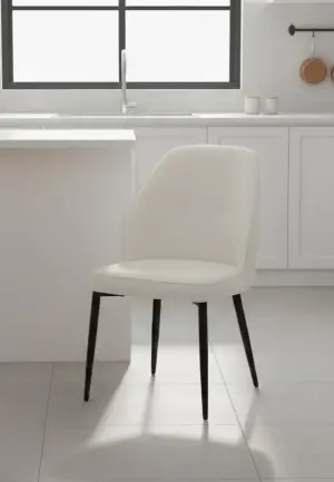 Scaun Velto Crem din Material Textil