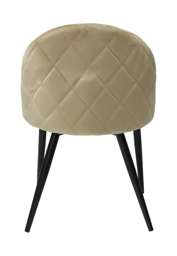 Scaun Bella Crem cu Picior Negru din Textil