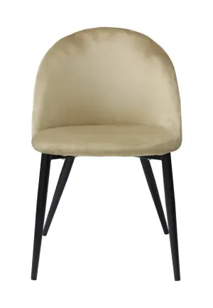 Scaun Bella Crem cu Picior Negru din Textil