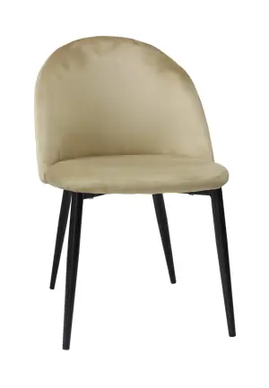 Scaun Bella Crem cu Picior Negru din Textil