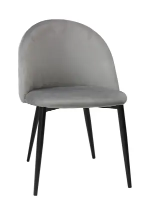 Scaun Bella Gri cu Picior Negru din Textil