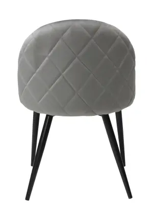 Scaun Bella Gri cu Picior Negru din Textil