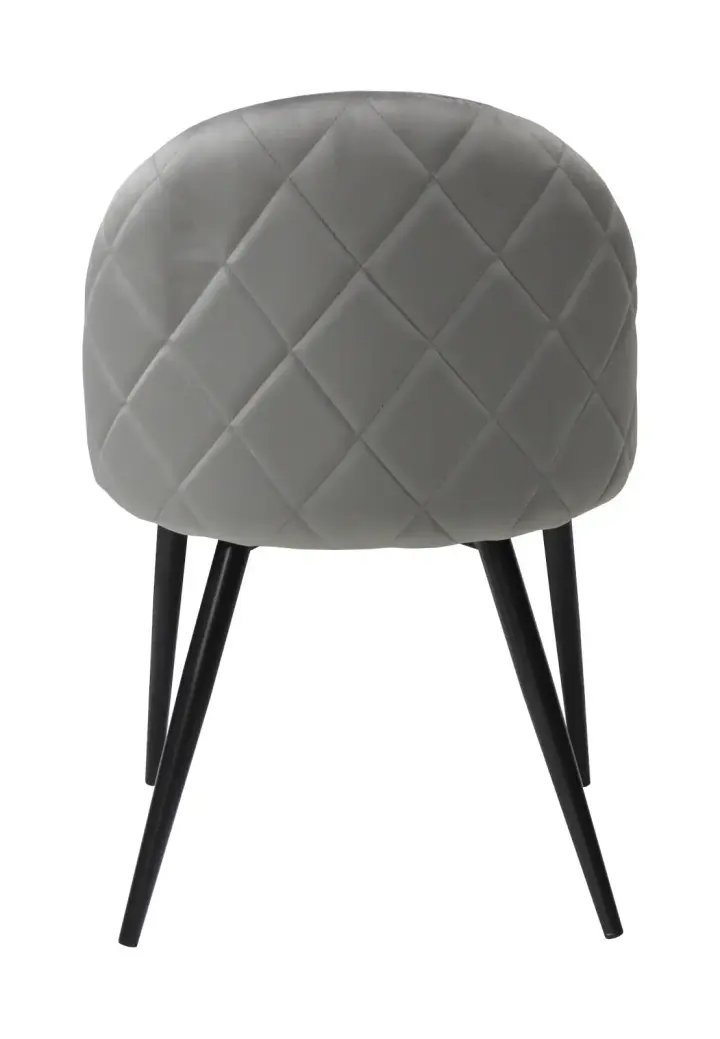 Scaun Bella Gri cu Picior Negru din Textil