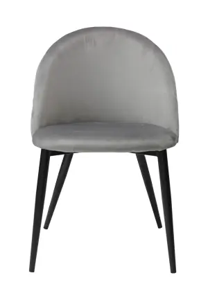 Scaun Bella Gri cu Picior Negru din Textil