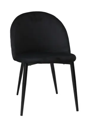 Scaun Bella Negru cu Picior Negru din Textil