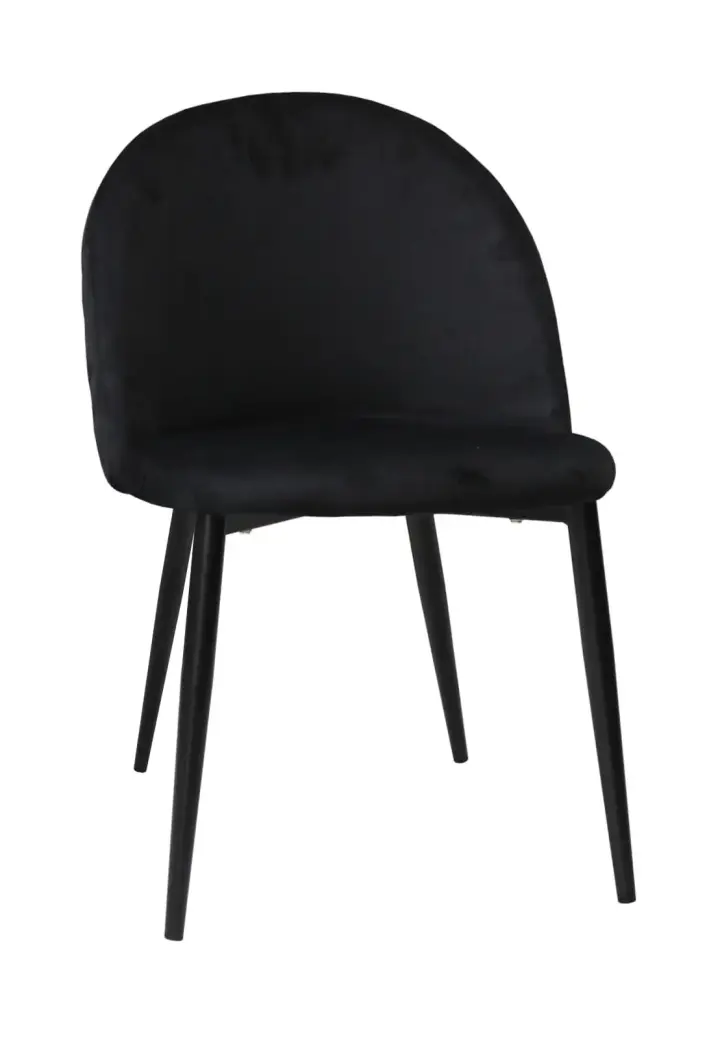 Scaun Bella Negru cu Picior Negru din Textil