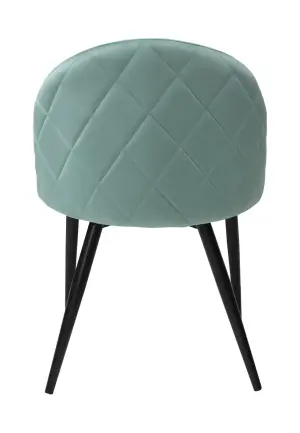 Scaun Bella Verde Aqua cu Picior Negru din Textil