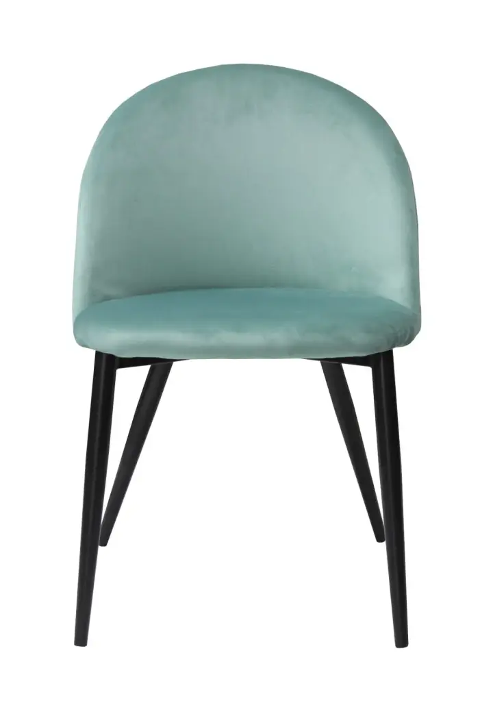 Scaun Bella Verde Aqua cu Picior Negru din Textil