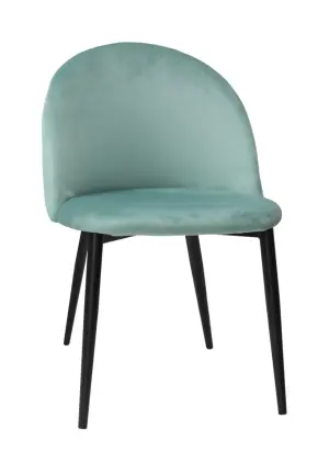 Scaun Bella Verde Aqua cu Picior Negru din Textil