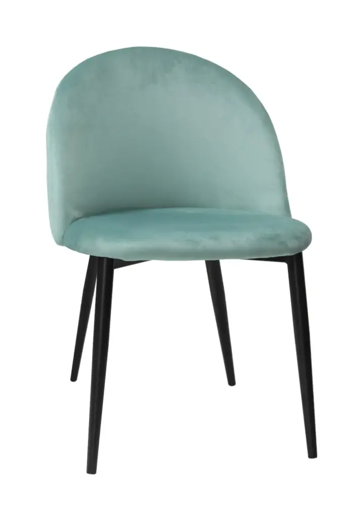 Scaun Bella Verde Aqua cu Picior Negru din Textil