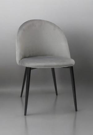 Scaun Bella Gri cu Picior Negru din Textil