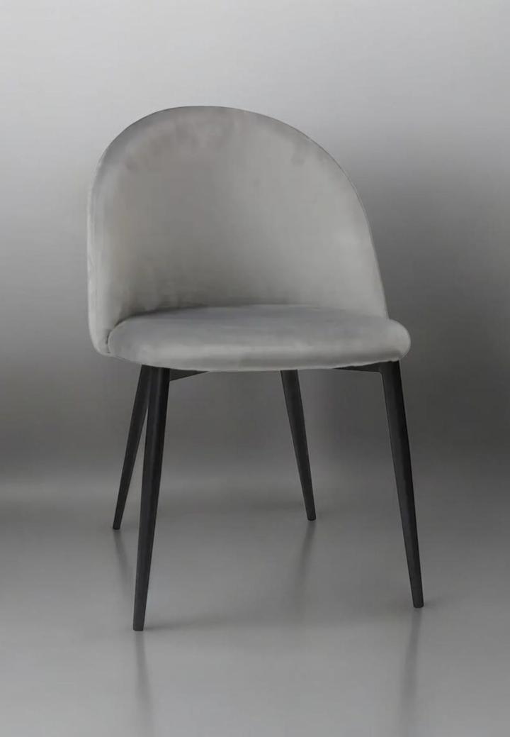 Scaun Bella Gri cu Picior Negru din Textil