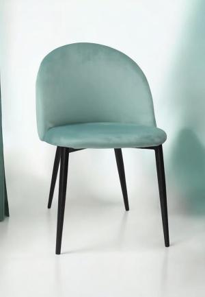 Scaun Bella Verde Aqua cu Picior Negru din Textil