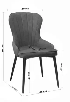 Scaun Linea Albastru Catifea Babyface