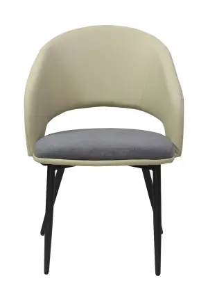 Scaun Magnus Crem Gri Piele Ecologică, Textil