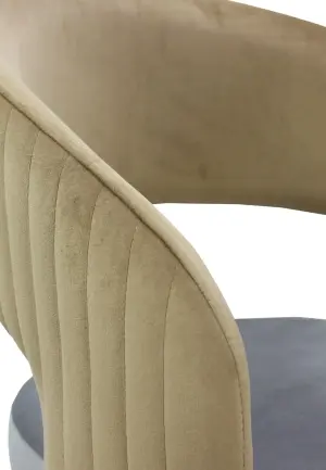 Scaun Monaco Gri Bej din Catifea Babyface