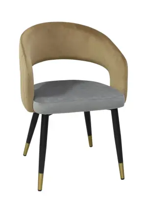 Scaun Monaco Gri Bej din Catifea Babyface